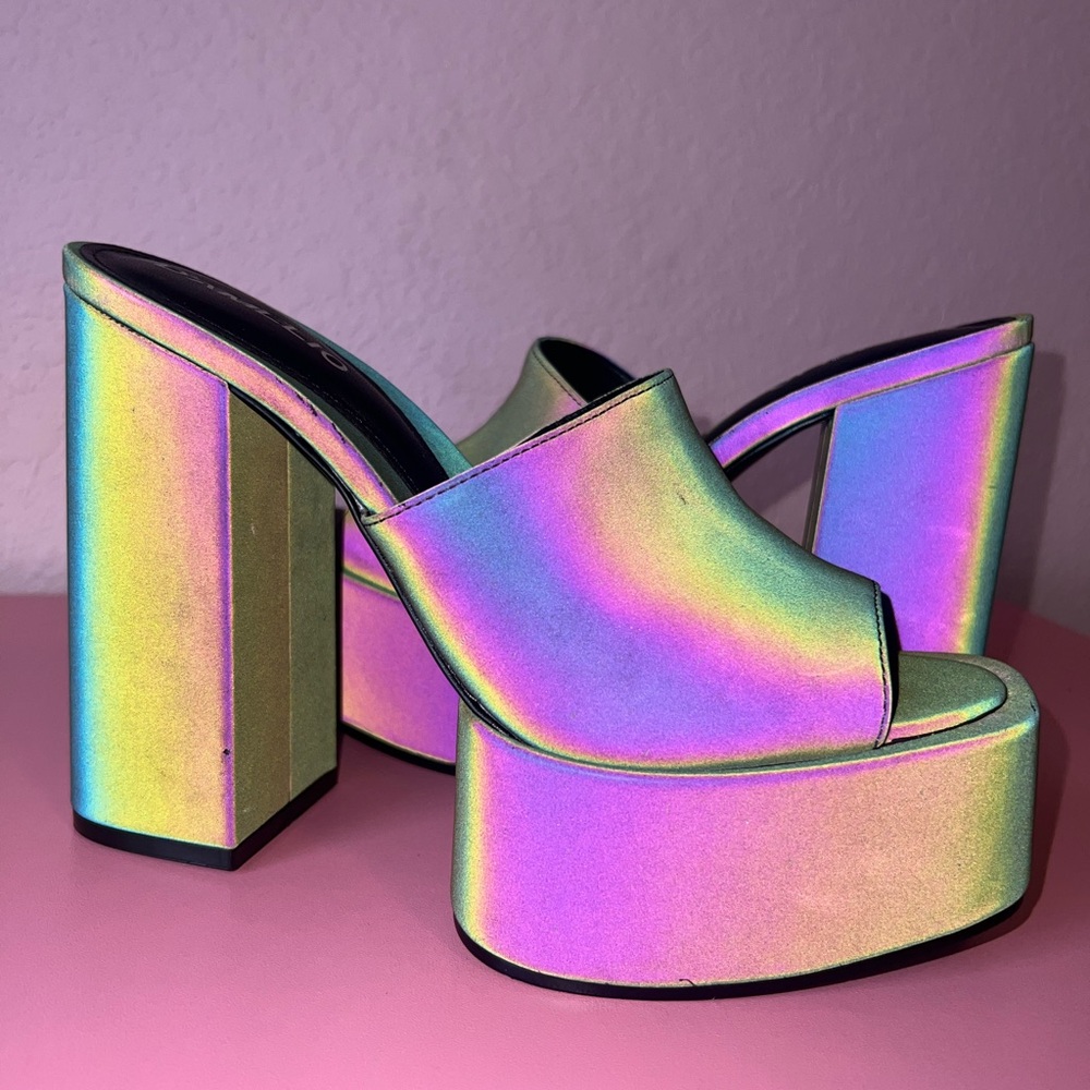 D'Amelio x Lulus Multi Reflective Platform Sandals - Picture 10 of 17